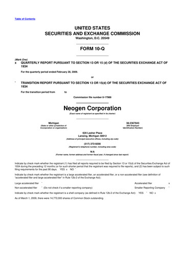 Thumbnail Neogen 10-Q Quarterly Report FY 