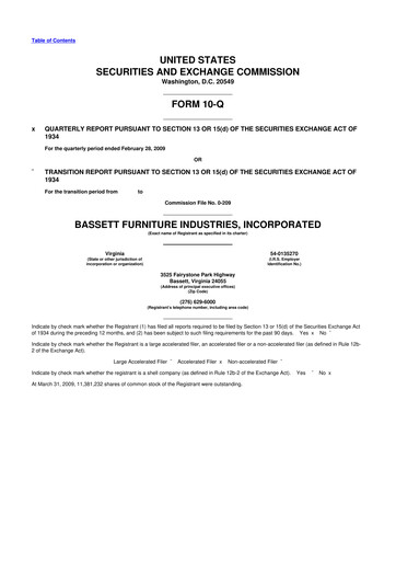 Thumbnail Bassett Furniture 10-Q Quarterly Report FY 