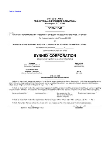 Thumbnail TD Synnex 10-Q Quarterly Report FY 