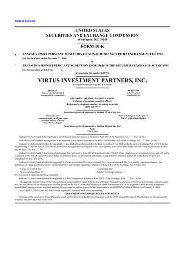 Thumbnail Virtus Investment Partners 10-K Annual Report 