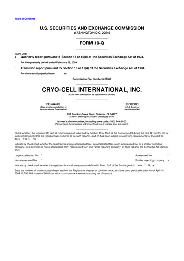 Thumbnail Cryo-Cell International 10-Q Quarterly Report FY 