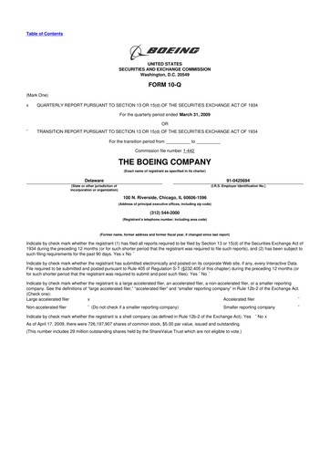 Thumbnail Boeing 10-Q Quarterly Report FY 