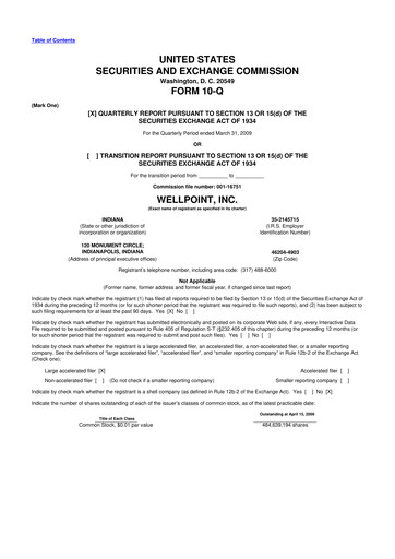 Vorschaubild Elevance Health 10-Q Quartalsbericht  