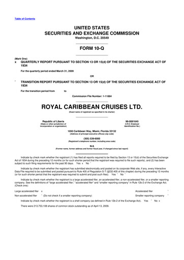 Vorschaubild Royal Caribbean Group 10-Q Quartalsbericht  