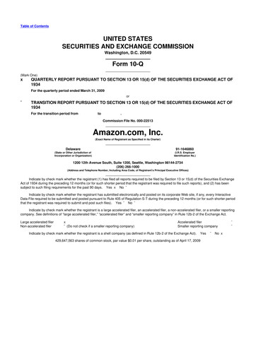 Thumbnail Amazon 10-Q Quarterly Report FY 