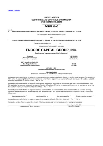 Thumbnail Encore Capital Group 10-Q Quarterly Report FY 