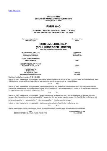 Thumbnail SLB (Schlumberger) 10-Q Quarterly Report FY 