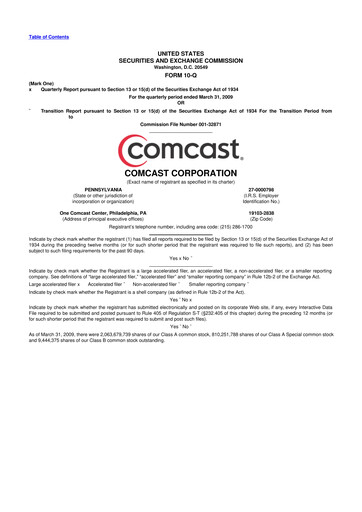 Vorschaubild Comcast 10-Q Quartalsbericht  