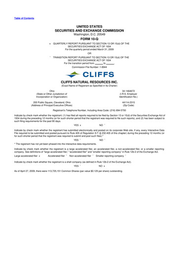 Thumbnail Cleveland-Cliffs 10-Q Quarterly Report FY 