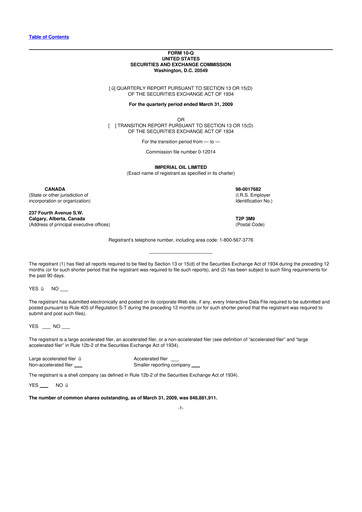 Vorschaubild Imperial Oil
 10-Q Quartalsbericht  