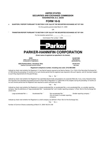 Thumbnail Parker-Hannifin
 10-Q Quarterly Report FY 