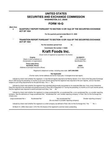 Thumbnail Mondelez International 10-Q Quarterly Report FY 
