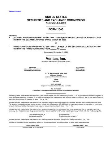 Thumbnail Ventas 10-Q Quarterly Report FY 