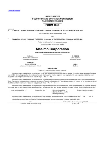 Thumbnail Masimo 10-Q Quarterly Report FY 