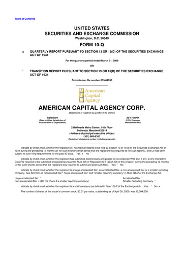 Thumbnail AGNC Investment 10-Q Quarterly Report FY 