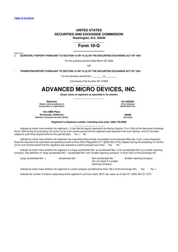 Thumbnail AMD 10-Q Quarterly Report FY 