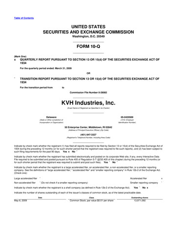 Thumbnail KVH Industries
 10-Q Quarterly Report FY 