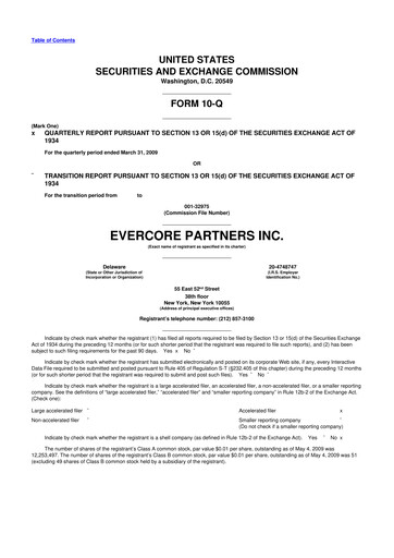 Vorschaubild Evercore 10-Q Quartalsbericht  