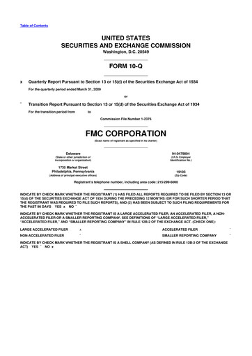 Thumbnail FMC Corporation 10-Q Quarterly Report FY 