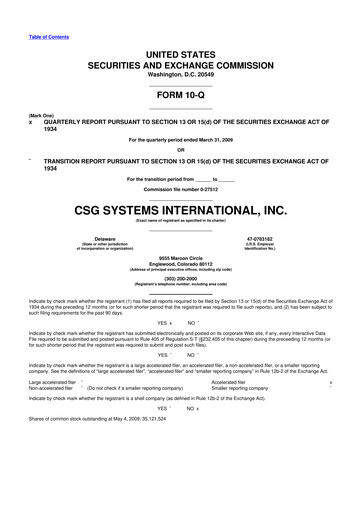 Thumbnail CSG International
 10-Q Quarterly Report FY 