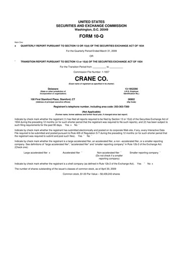 Thumbnail Crane NXT 10-Q Quarterly Report FY 