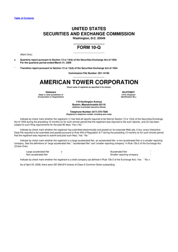Vorschaubild American Tower 10-Q Quartalsbericht  
