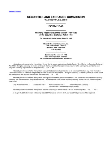 Thumbnail Marsh & McLennan Companies 10-Q Quarterly Report FY 