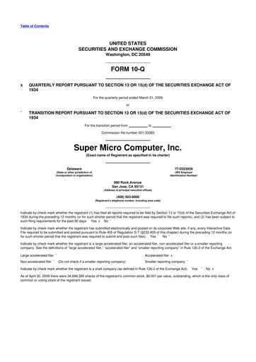 Thumbnail Supermicro 10-Q Quarterly Report FY 
