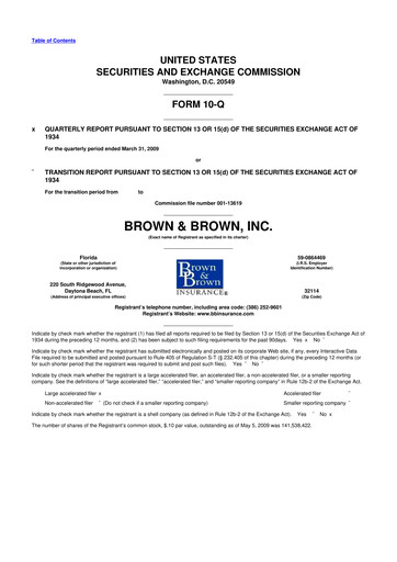 Thumbnail Brown & Brown
 10-Q Quarterly Report FY 