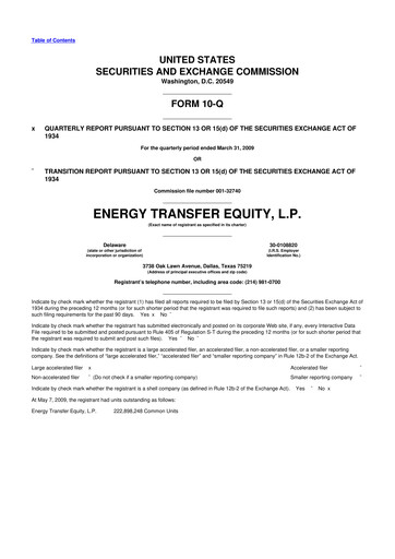 Thumbnail Energy Transfer LP
 10-Q Quarterly Report FY 