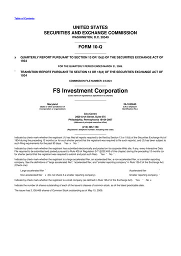 Thumbnail FS KKR Capital
 10-Q Quarterly Report FY 