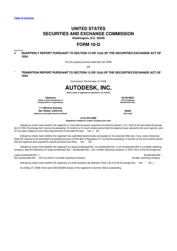 Thumbnail Autodesk 10-Q Quarterly Report FY 