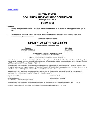 Vorschaubild Semtech 10-Q Quartalsbericht  
