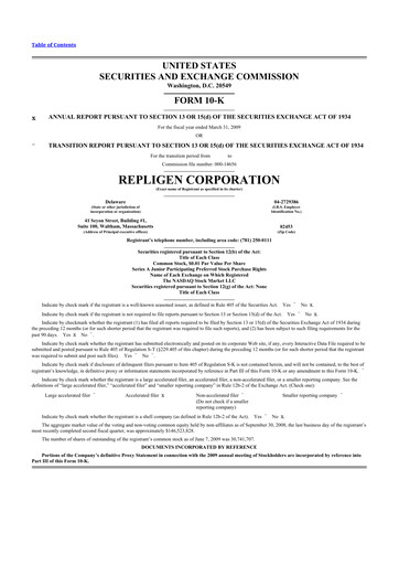 Thumbnail Repligen
 10-K Annual Report 