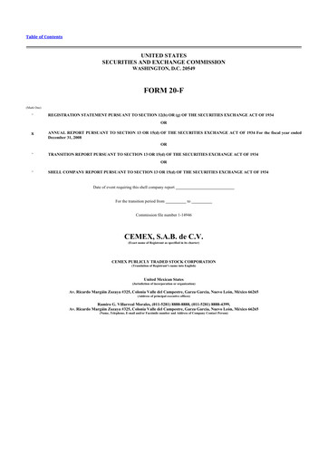 Vorschaubild Cemex 20-F Jahresbericht 