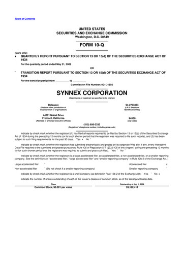 Thumbnail TD Synnex 10-Q Quarterly Report FY 