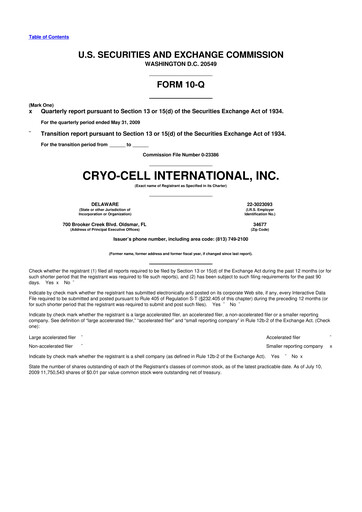 Thumbnail Cryo-Cell International 10-Q Quarterly Report FY 