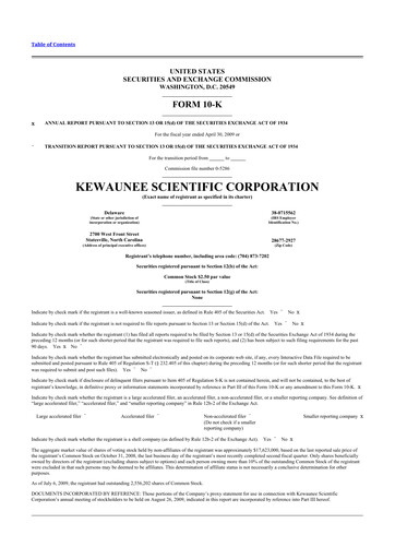 Thumbnail Kewaunee Scientific Corporation 10-K Annual Report 