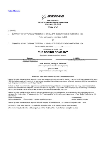 Thumbnail Boeing 10-Q Quarterly Report FY 