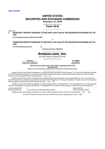 Thumbnail Amazon 10-Q Quarterly Report FY 