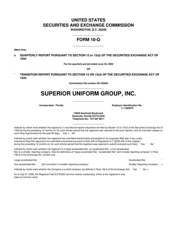 Thumbnail Superior Group of Companies 10-Q Quarterly Report FY 