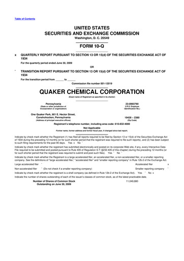 Thumbnail Quaker Houghton 10-Q Quarterly Report FY 