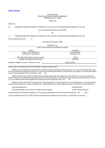 Vorschaubild Altria Group 10-Q Quartalsbericht  