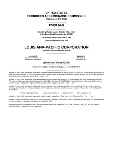 Thumbnail Louisiana-Pacific
 10-Q Quarterly Report FY 