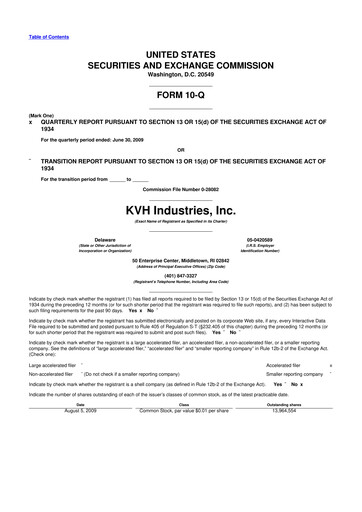 Thumbnail KVH Industries
 10-Q Quarterly Report FY 