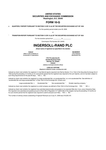 Vorschaubild Trane Technologies
 10-Q Quartalsbericht  