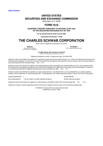 Thumbnail Charles Schwab 10-Q Quarterly Report FY 
