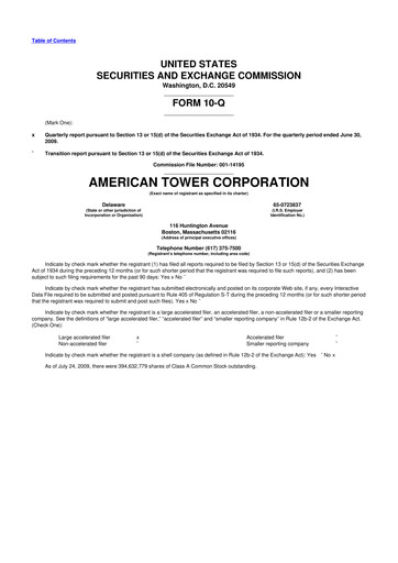 Vorschaubild American Tower 10-Q Quartalsbericht  