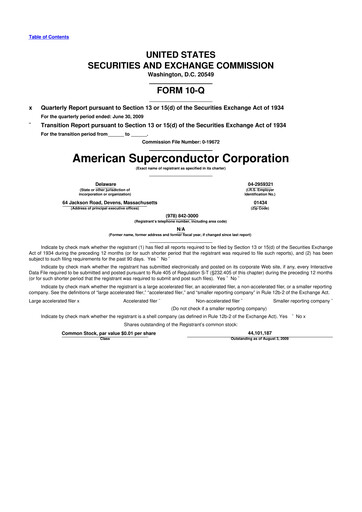 Thumbnail American Superconductor Corporation 10-Q Quarterly Report FY 
