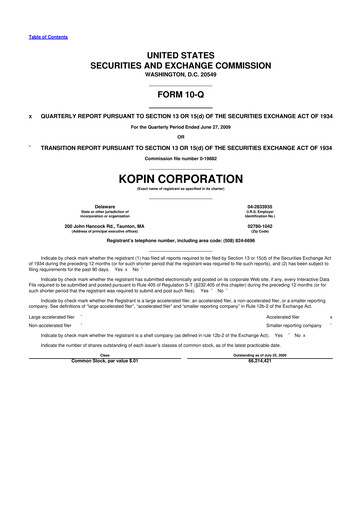 Thumbnail Kopin Corporation
 10-Q Quarterly Report FY 